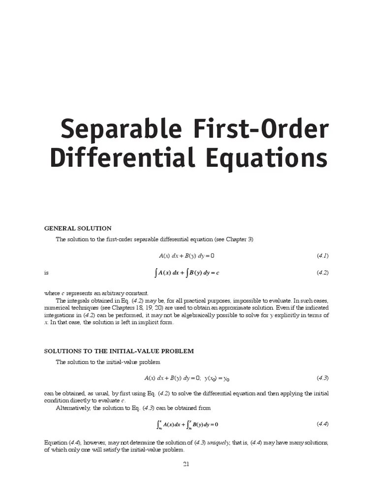 First-Order Differential Equations - 1 | PDF