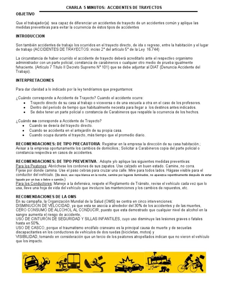 CHARLA 5 Minutos ACCIDENTES DE TRAYECTOS 2007 | PDF | Peatonal