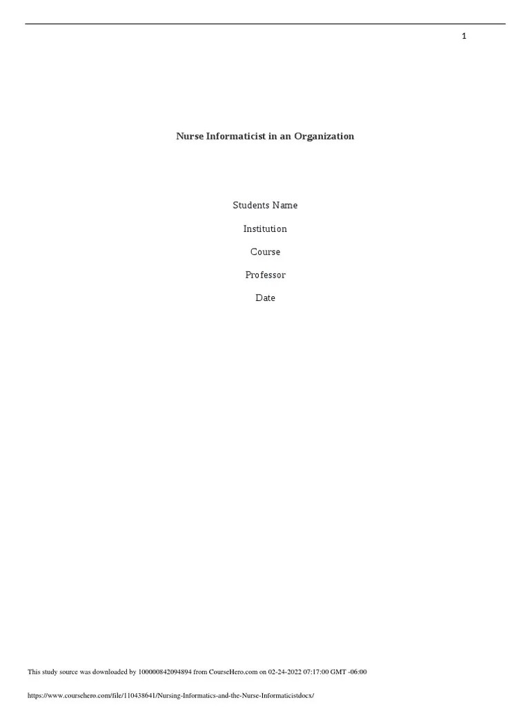 Nursing Informatics And The Nurse Informaticist PDF | Download Free PDF ...