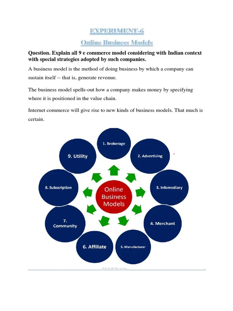 Online Business Models E Commerce Lab PDF | PDF | Subscription Business ...