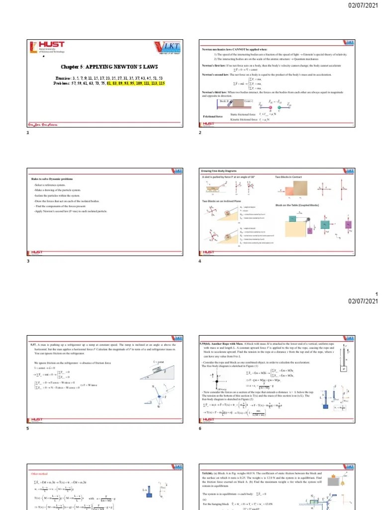 Applying Newtons Law | PDF | Force | Newton's Laws Of Motion