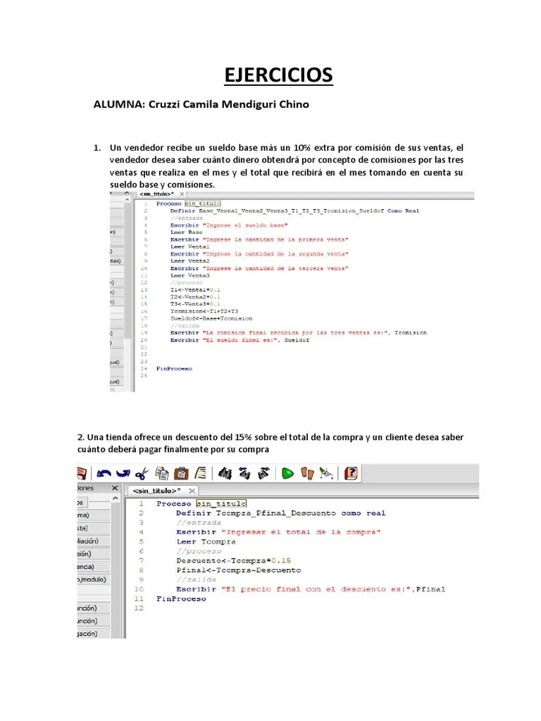 Ejercicios 4 Algoritmos PDF | PDF