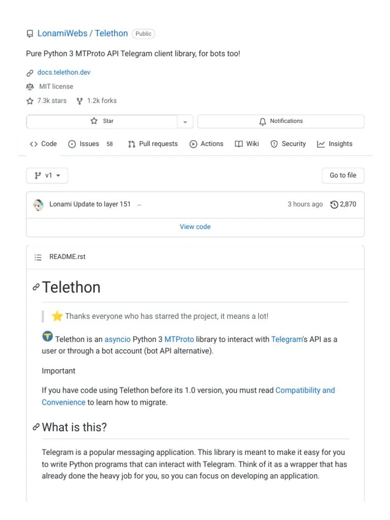 GitHub - LonamiWebs - Telethon - Pure Python 3 MTProto API Telegram Client Library, For Bots Too ...
