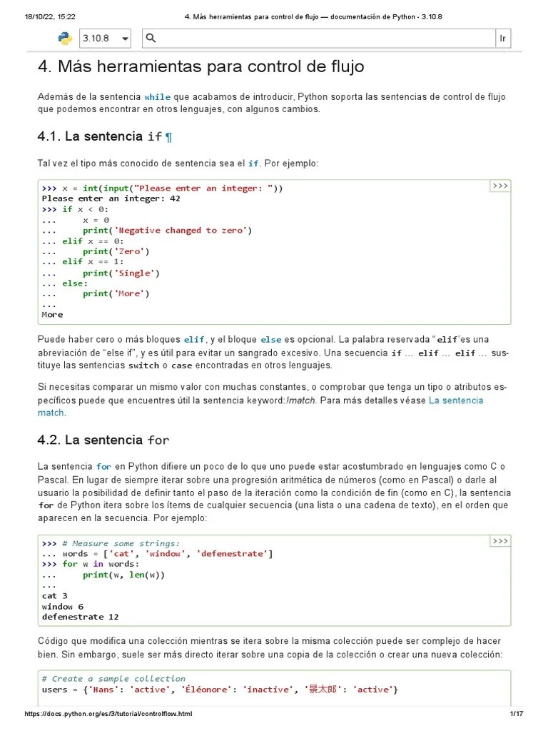 4. Más Herramientas Para Control De Flujo — Documentación De Python - 3 ...