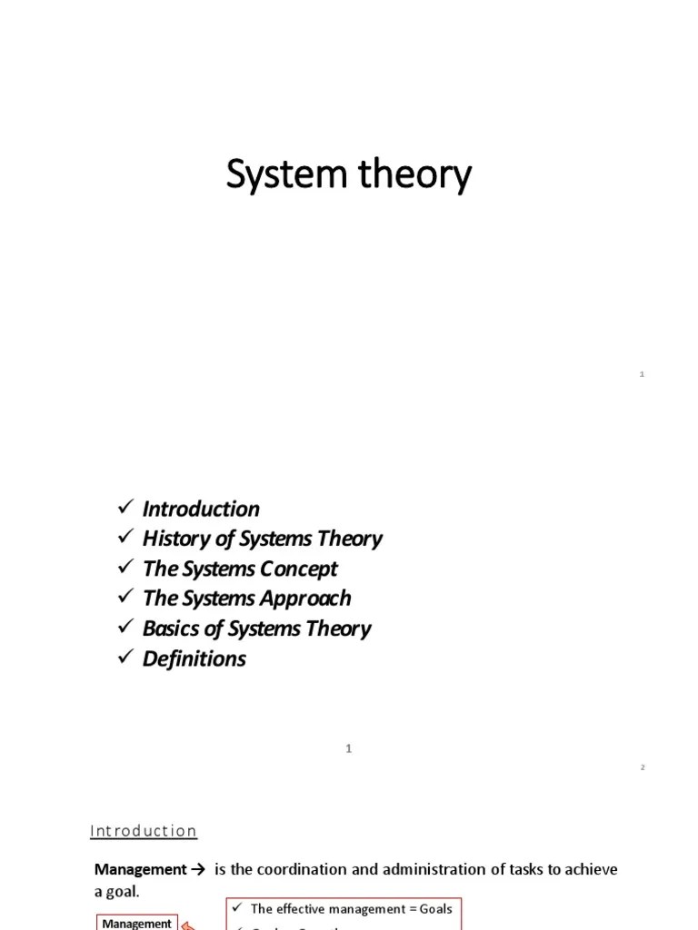 System Theory 1 B | PDF | System | Systems Theory