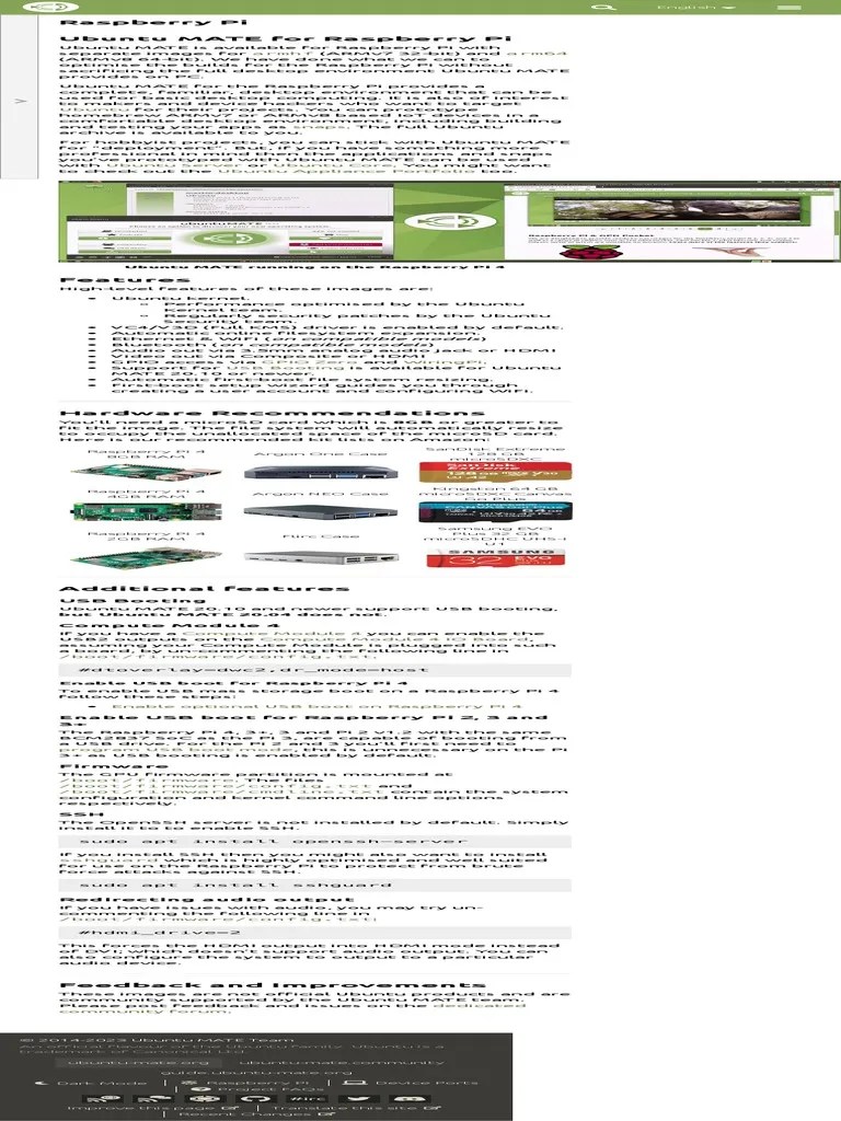 Raspberry Pi Ubuntu MATE PDF | PDF