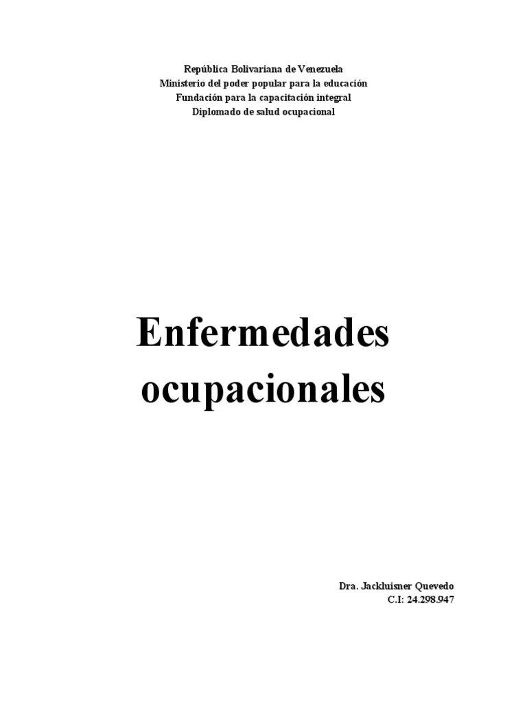 Enfermedades Ocupacionales | Descargar Gratis PDF | Seguridad Y Salud Ocupacional ...