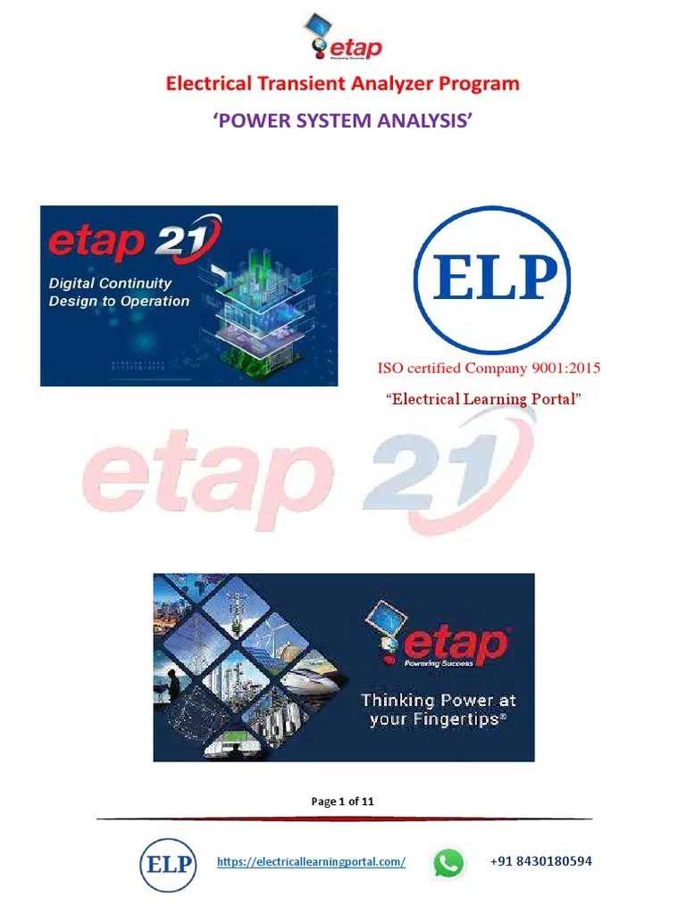 Learn Power System Modeling & Analysis Using ETAP | PDF | Simulation | Transformer