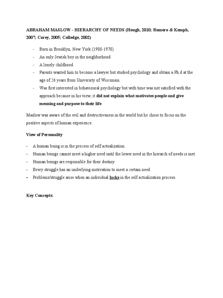 Maslow Hierarchy Of Needs | PDF | Self-Improvement