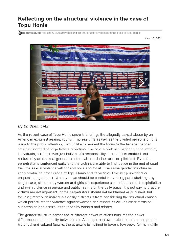 Examining Structural Violence: A Case Study Of The Gender Power Dynamics That Enable Sexual ...