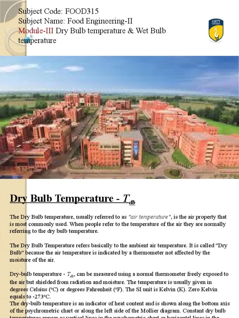 Module-III (2) Dry Bulb Wet Bulb Temperature | PDF