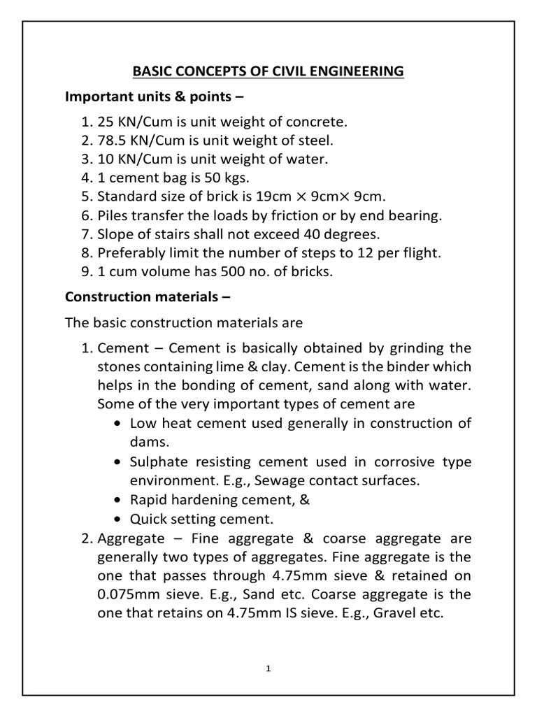 BASIC CONCEPTS OF CIVIL ENGINEERING PDF File. | PDF | Strength Of ...