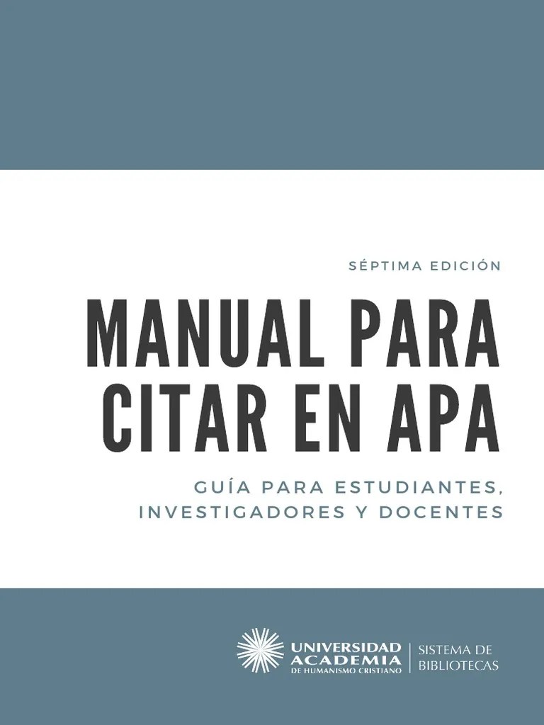 Manual Para Citar En APA 7ma Edición PDF | PDF
