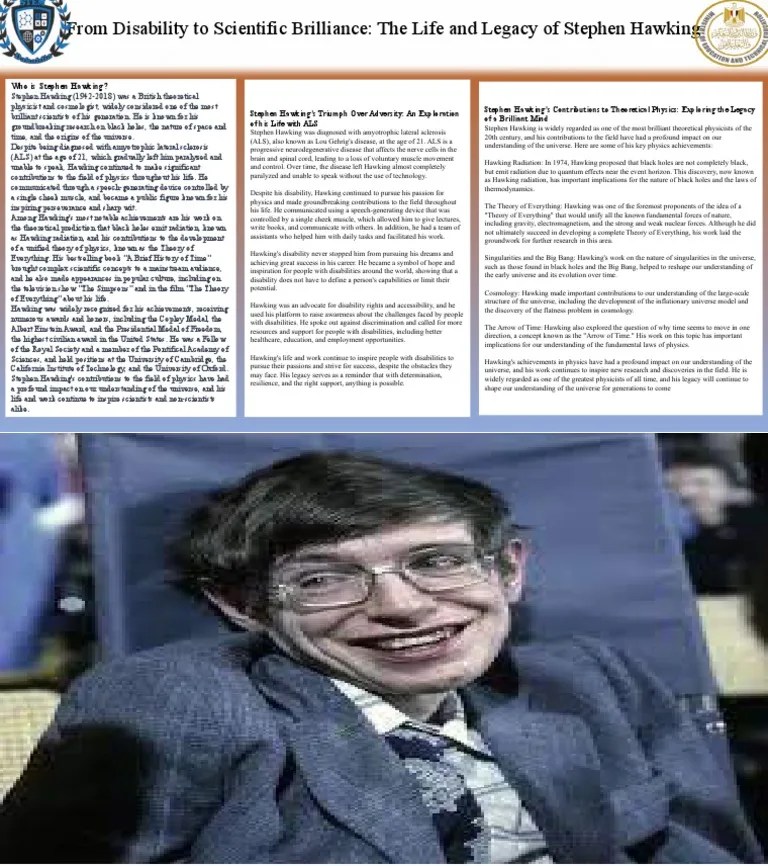From Disability To Scientific Brilliance The Life And Legacy Of Stephen Hawking | PDF | Stephen ...