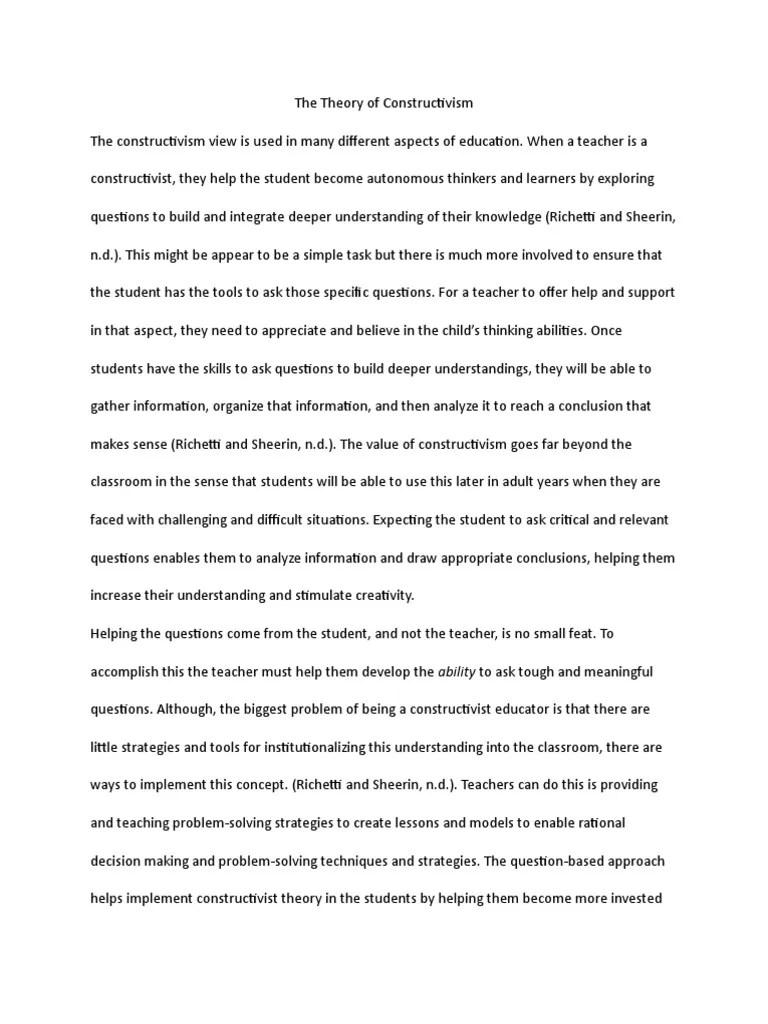 Theory Of Constructivism | PDF | Constructivism (Philosophy Of ...
