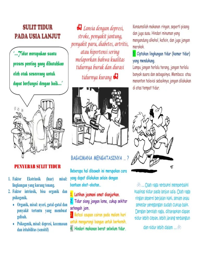 Leaflet Sulit Tidur Pada Lansia | PDF