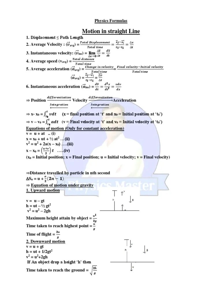Physics Formulas 11th First Book | PDF | Acceleration | Angular Momentum