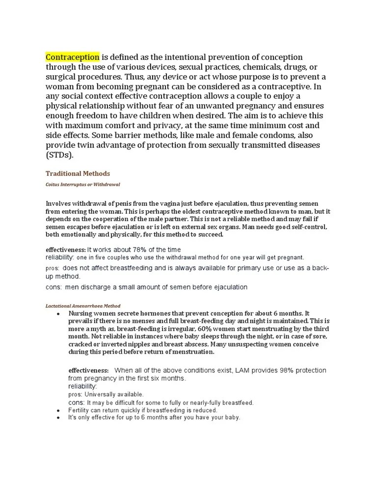 Different Methods Of Contraceptive Measures Used For Family Planning ...