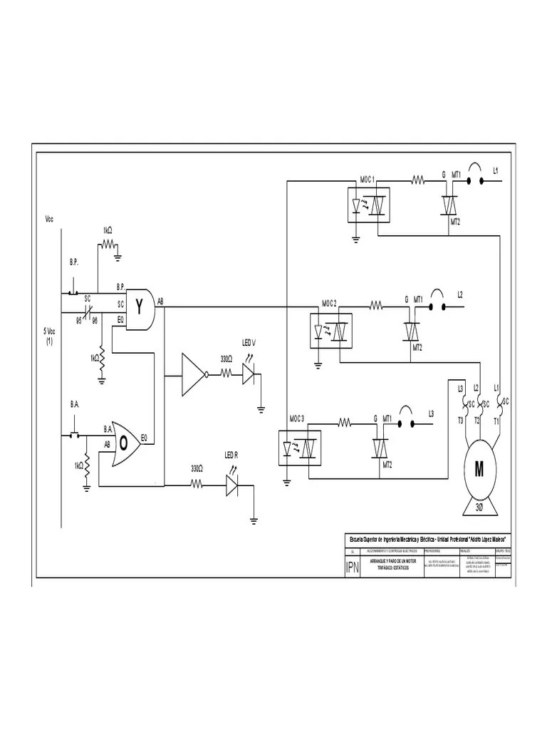 Arranque Y Paro De Un Motor Trifásico (diagrama De Control Y Fuerza) | PDF | Ingeniería