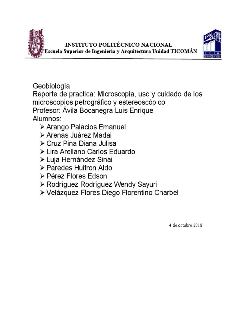 Practica Microscopios | PDF | Microscopio | Óptica