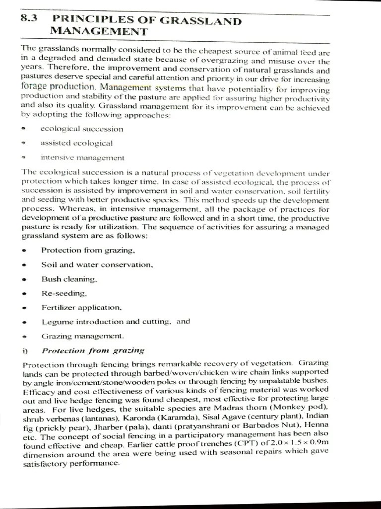 Principles Of Grassland Management | PDF | Grazing | Legume