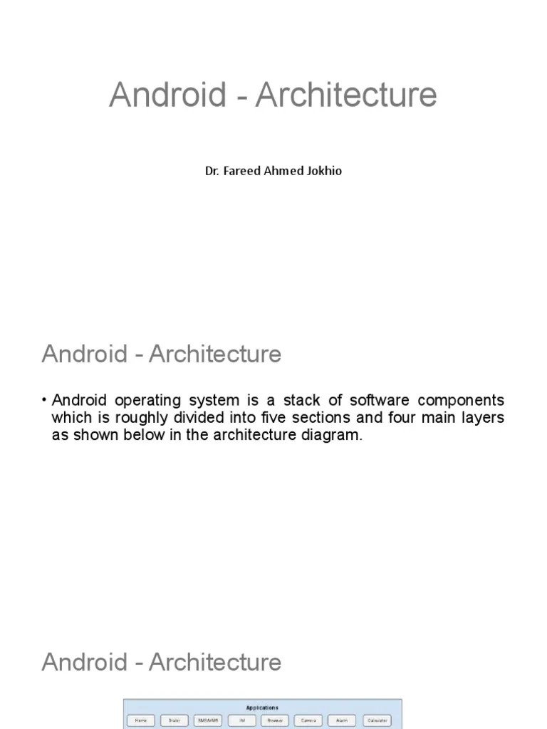 Lecture 2 - Android - Architecture | PDF | Android (Operating System ...