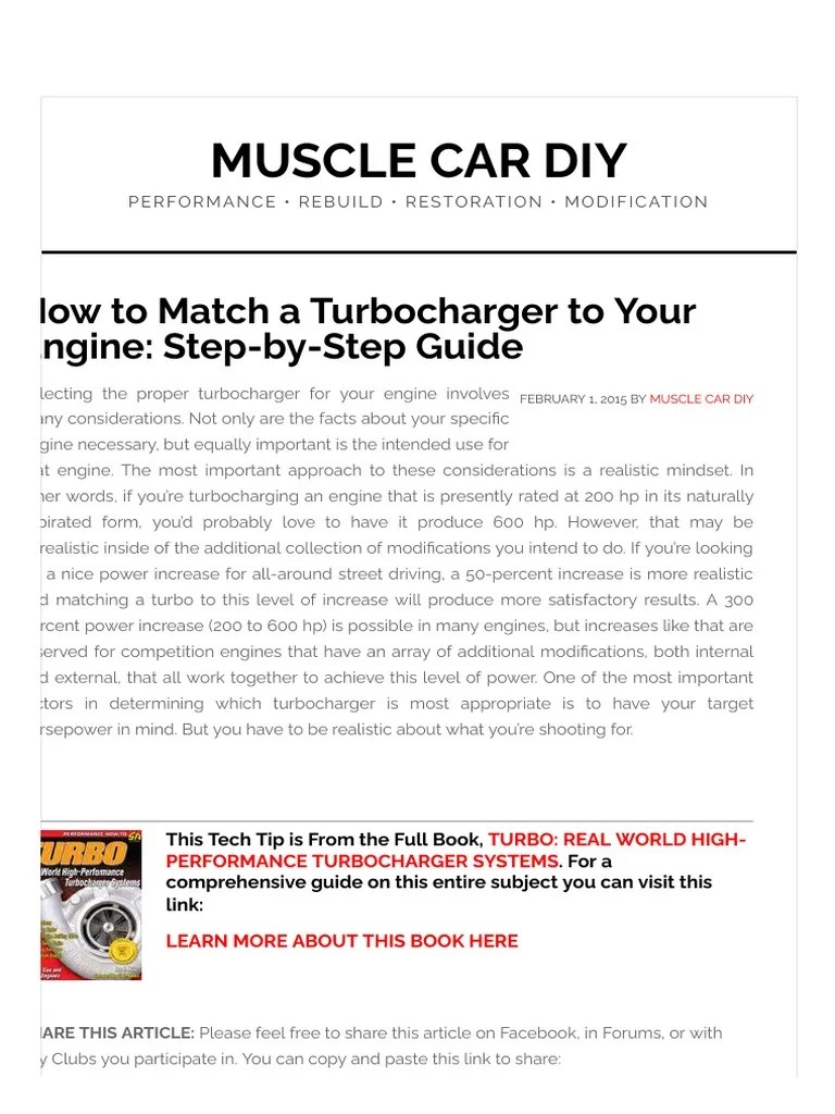 Turbocharger Matching | PDF | Turbocharger | Engines