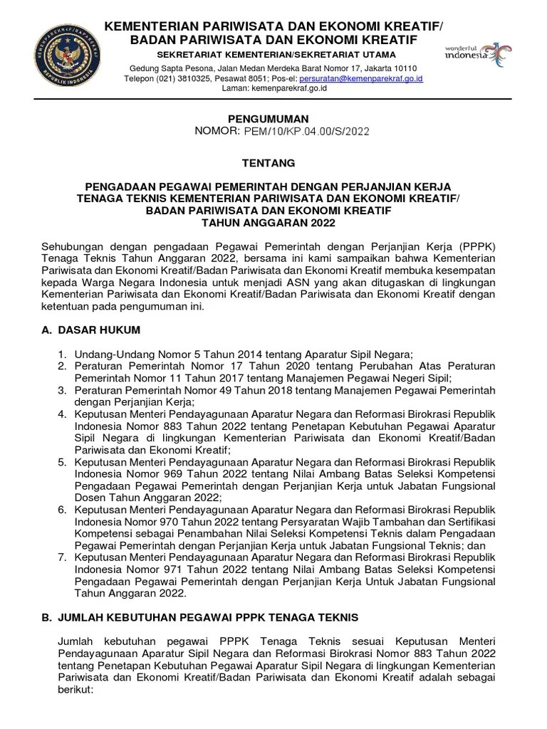 Kemenparekraf Tahun 2022 Pdf