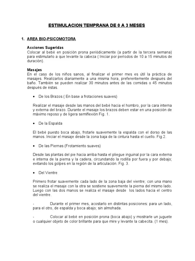 Estimulacion Temprana De 0 A 3 Meses | PDF | Mano | Adultos