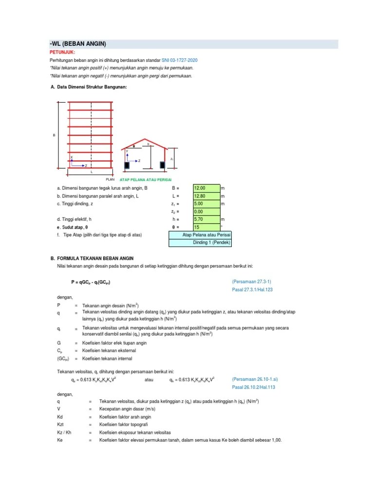 Analisa Beban Angin | PDF