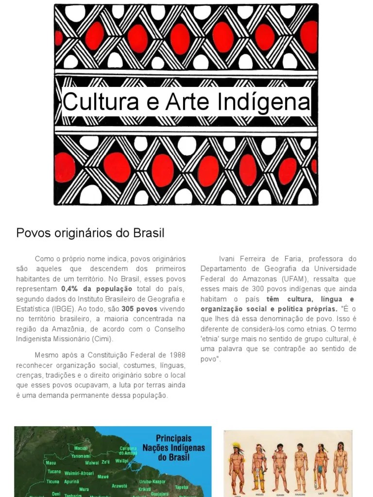 Cultura E Arte Indígena | PDF | Povos Indígenas | Brasil