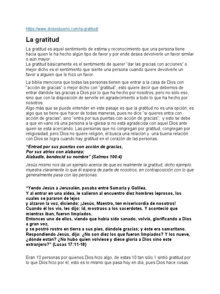 La Gratitud | PDF | Gratitud | Oración