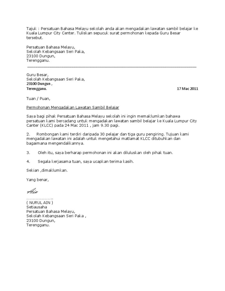Blog ini diwujudkan untuk pengguna mencari . Surat Kiriman Rasmi Permohonan Mengadakan Lawatan Sambil Belajar