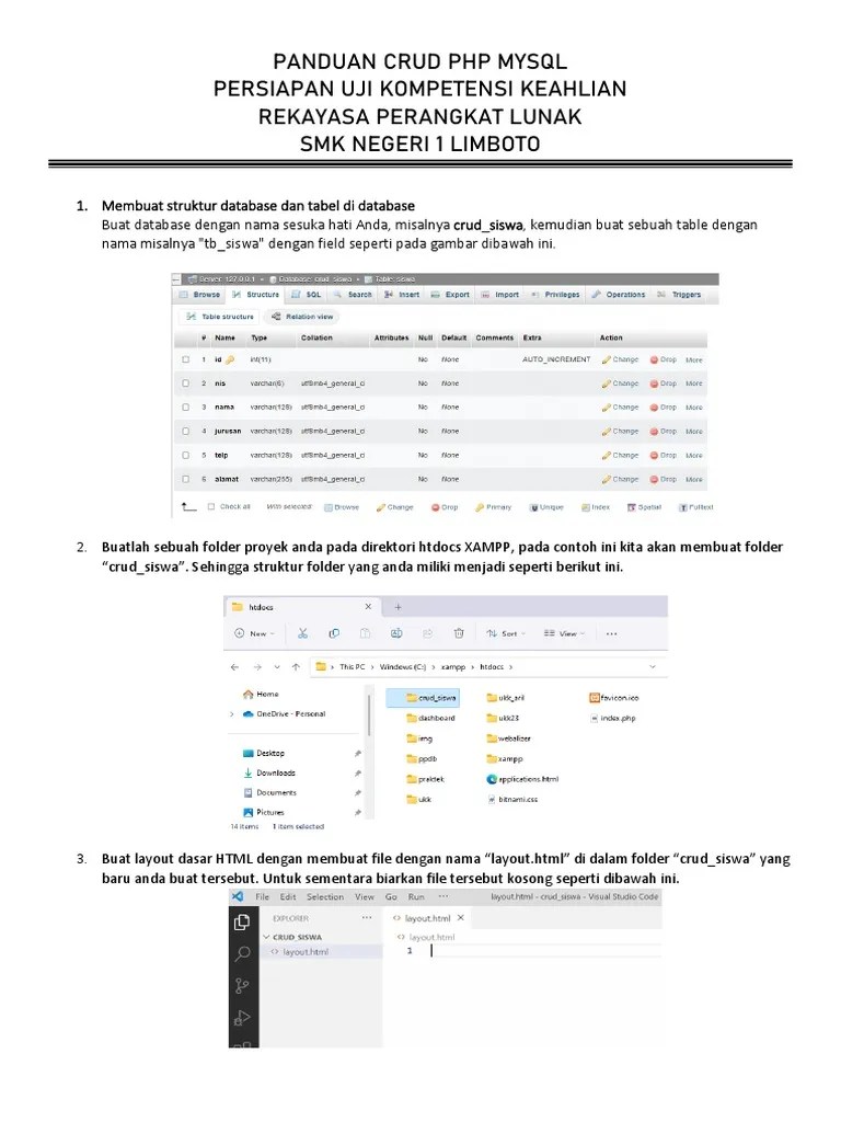 Panduan Crud PHP Mysql | PDF