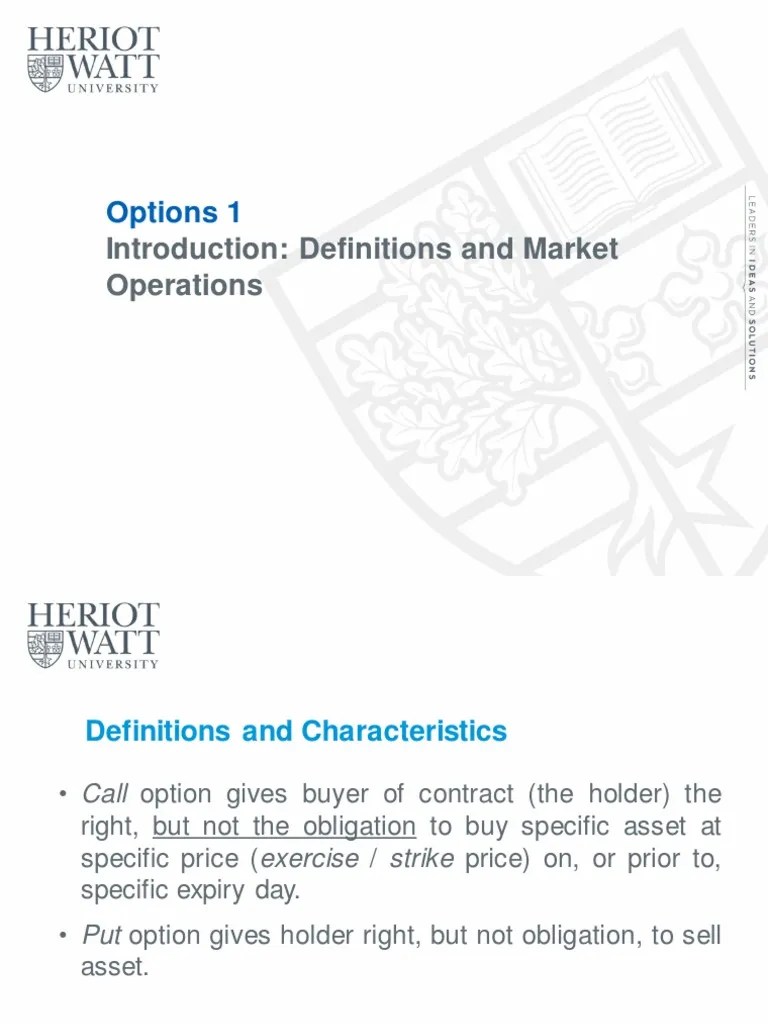 Options 1 | PDF | Option (Finance) | Futures Contract