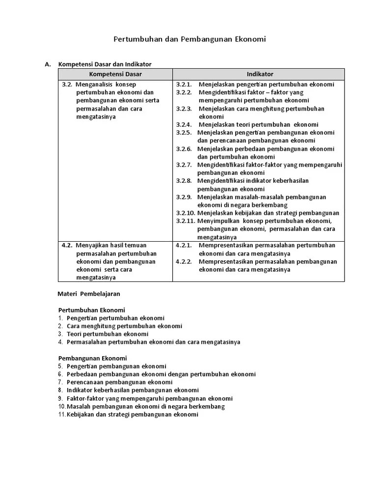 Pertumbuhan Dan Pembangunan Ekonomi | PDF