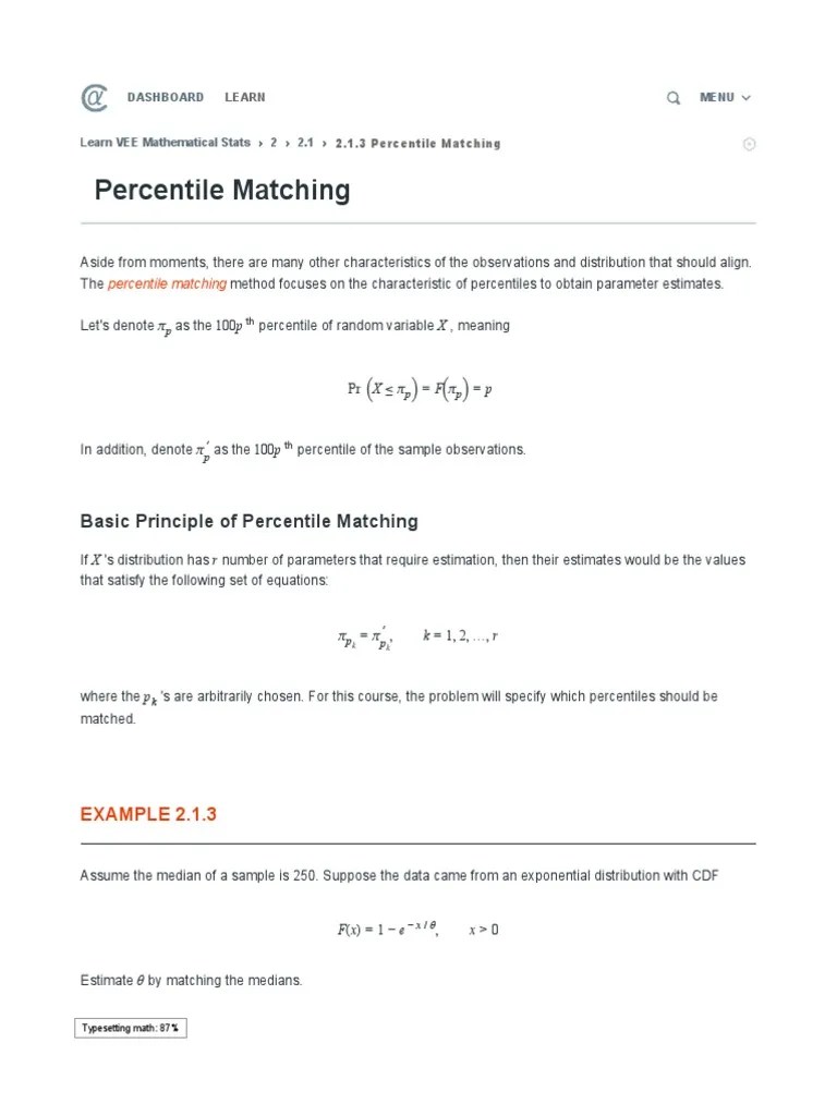 Percentile Matching | PDF | Percentile | Median