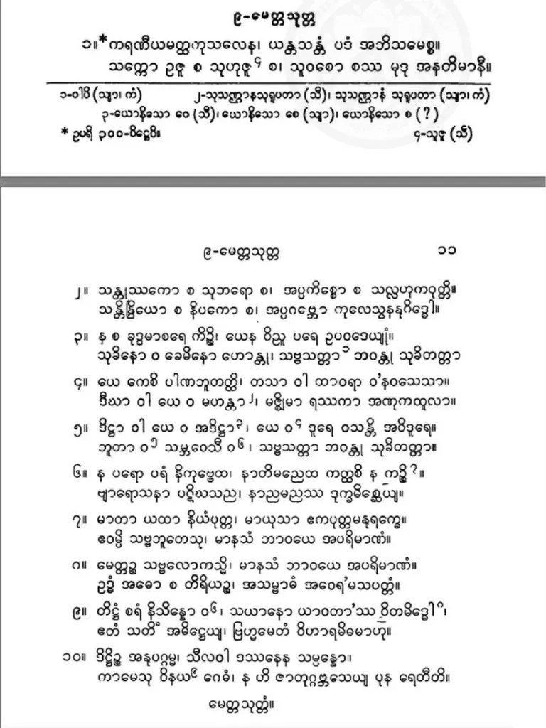 မေတ္တသုတ် ပါဠိ၊ မြန်မာပြန် | PDF