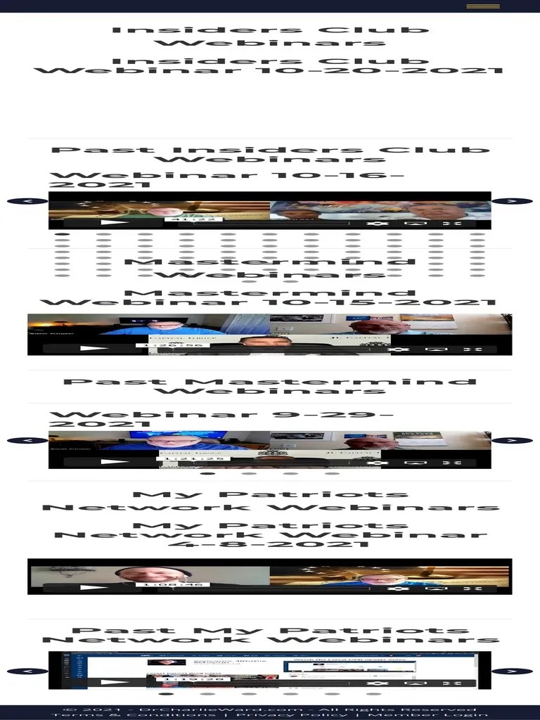Past Webinar Recordings - Dr. Charlie Ward | PDF