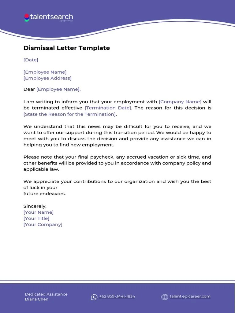 Dismissal Letter Template | PDF