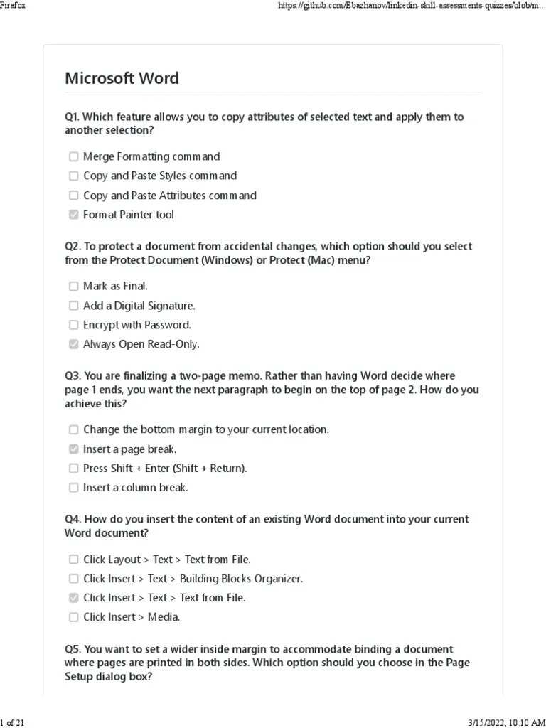 Linkedin-Skill-Assessments-Quizzes - Microsoft-Word-Quiz - MD At Master ...