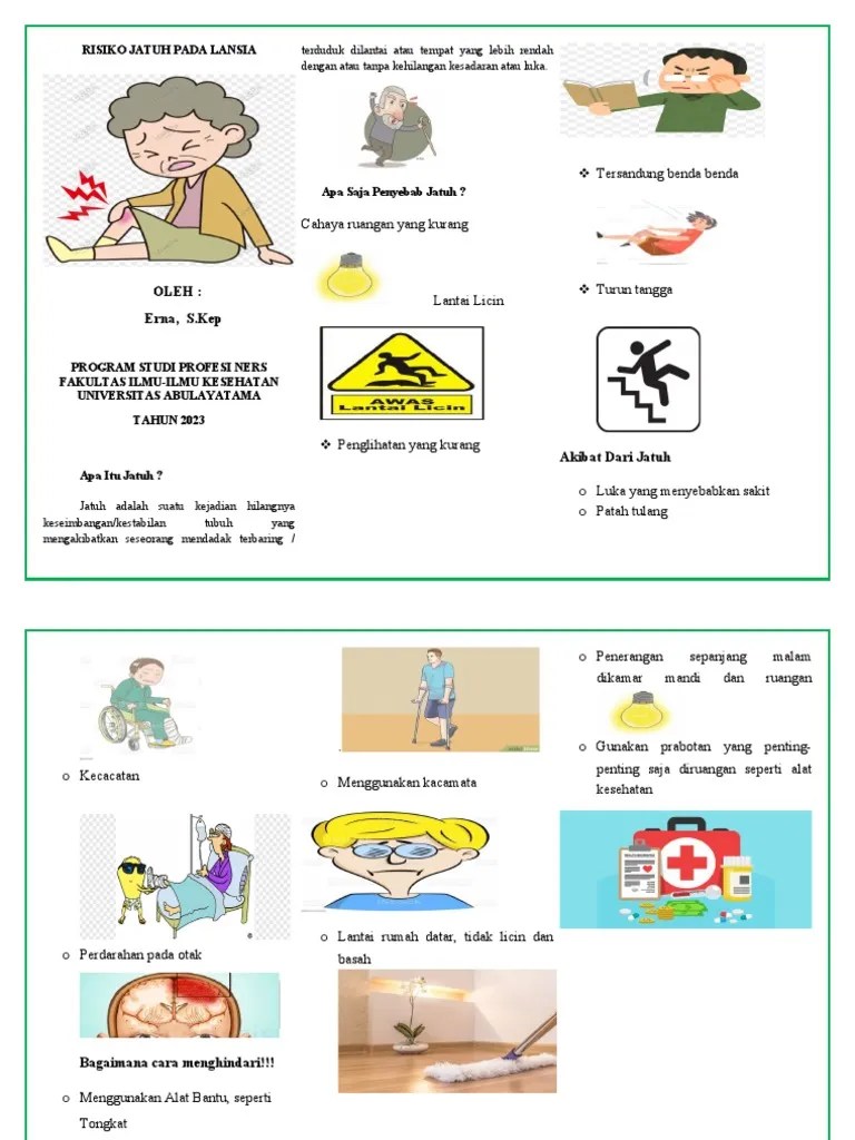 Leaflet Risiko Jatuh Pada Lansia | PDF