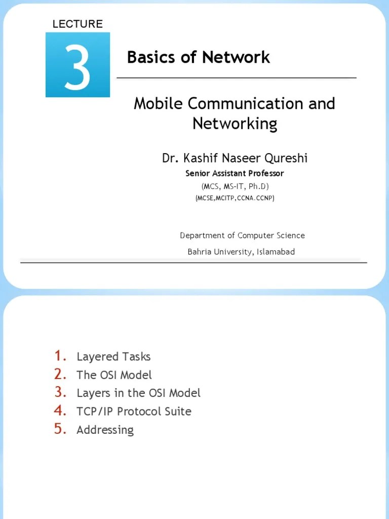 Lecture 3 Layers | PDF | Osi Model | Internet Protocols