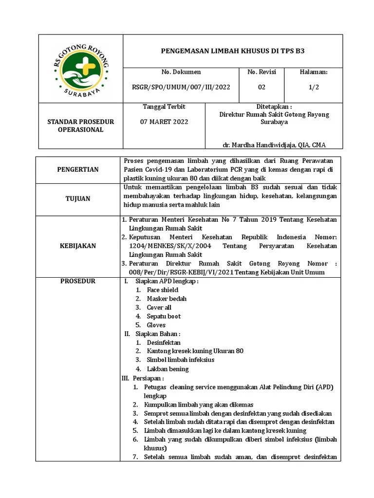 Pengemasan Limbah Khusus Di TPS B3 | PDF