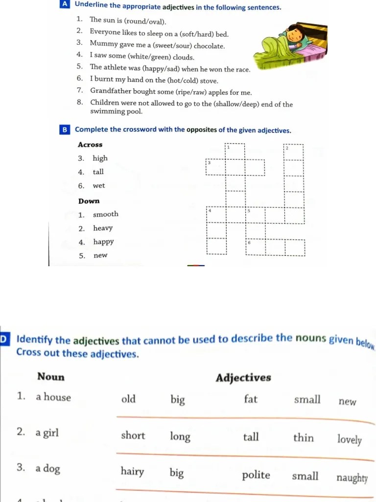 Class 3 Adjective Worksheet | PDF