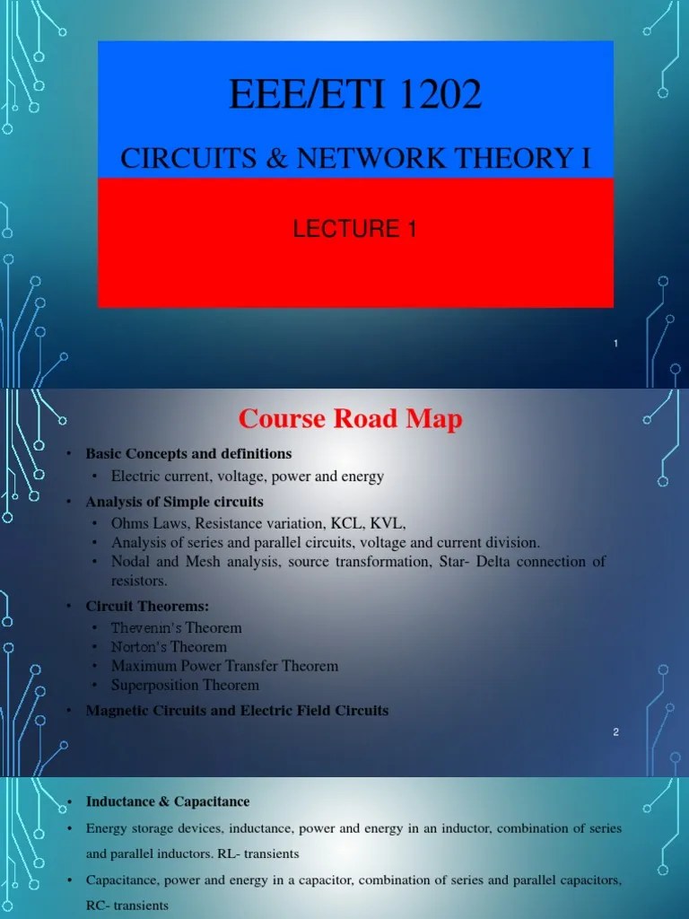 Lecture 1-Electrical Elements - Series & Parallel Circuits. | PDF ...