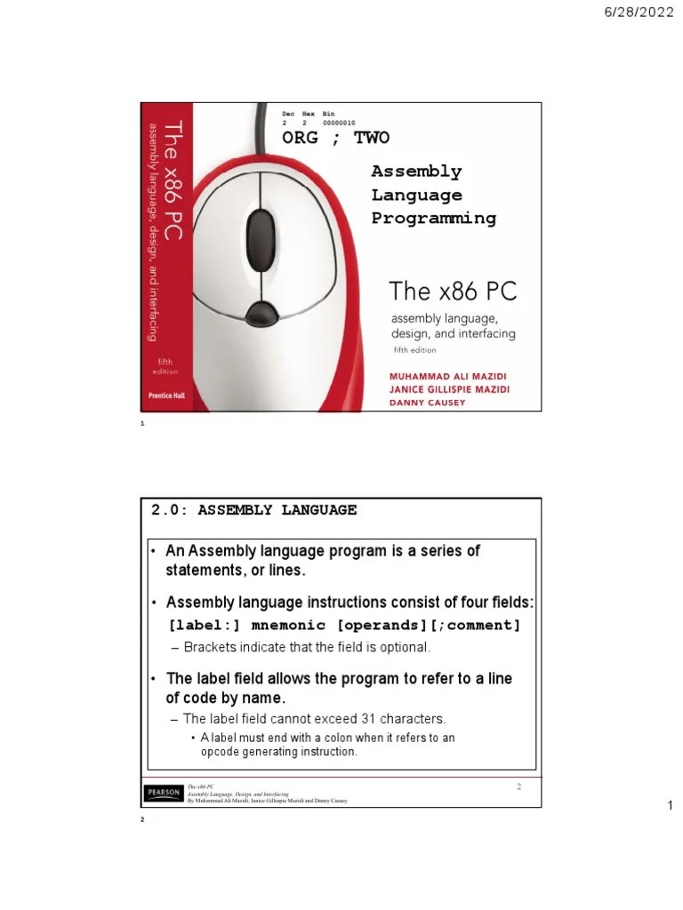 Chap 03 Introduction To Assembly Language Programming Pdf Assembly Language Input Output - Desktop Light Wallpapers for Desktop