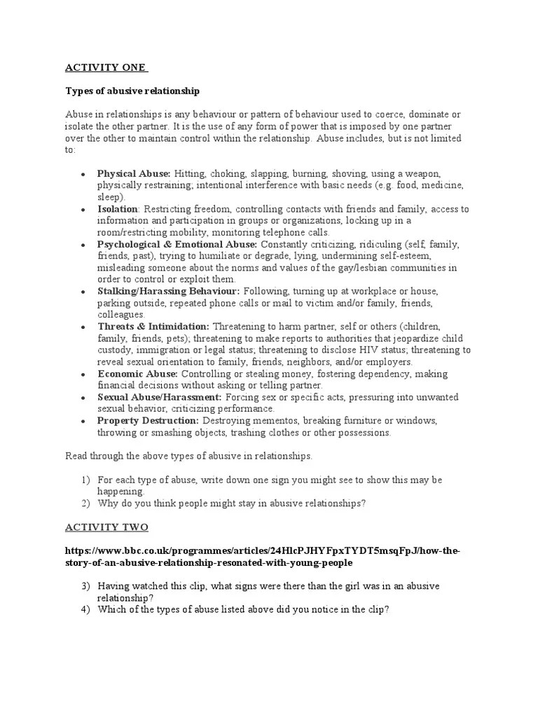 Abusive Relationships | PDF