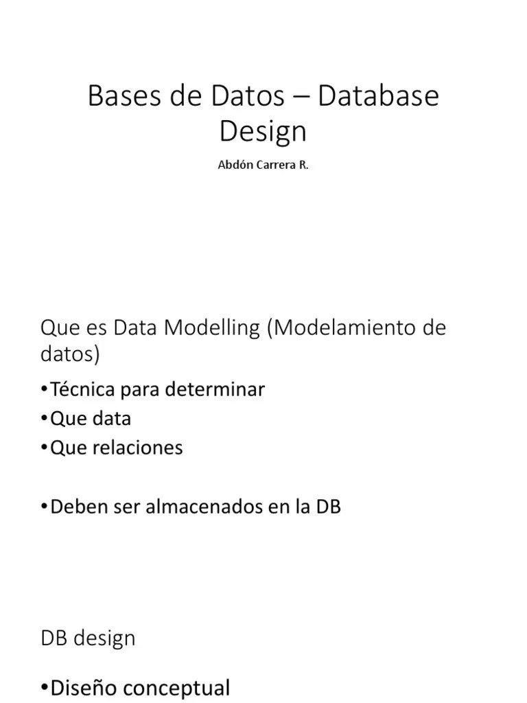 1bases De Datos - Database Design | PDF