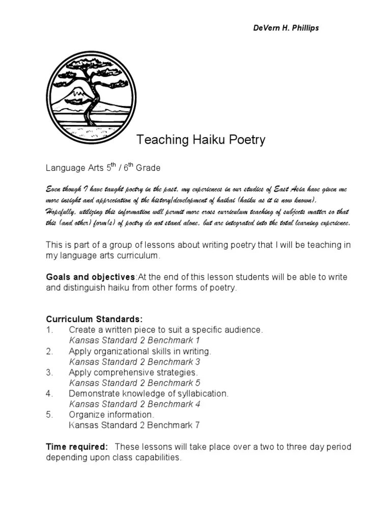 Teaching Haiku Poetry | PDF | Haiku | Poetry